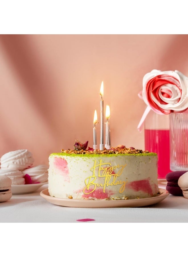 6 pcs Styles Gold Happy Birthday Cake Toppers, Mirror Acrylic Happy Birthday Sign for Cake Side Decoration, Glitter Gold Acrylic Happy Birthday Cake Topper Set for Cake Party Decorating Supplies - Image 5